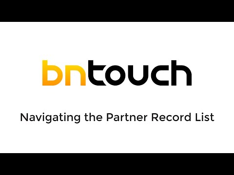 Partnerships Tab: Partner Record List